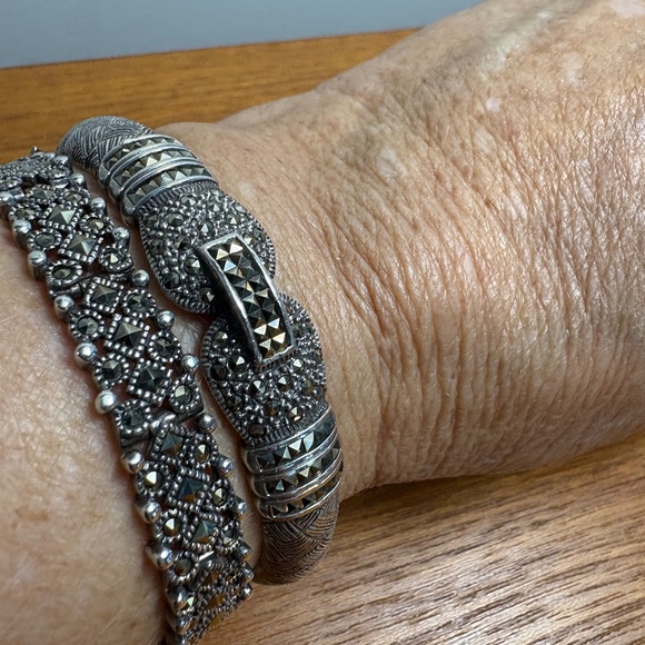 Gorgeous Marcasite Sterling Silver Bracelet - Picture 16 of 16
